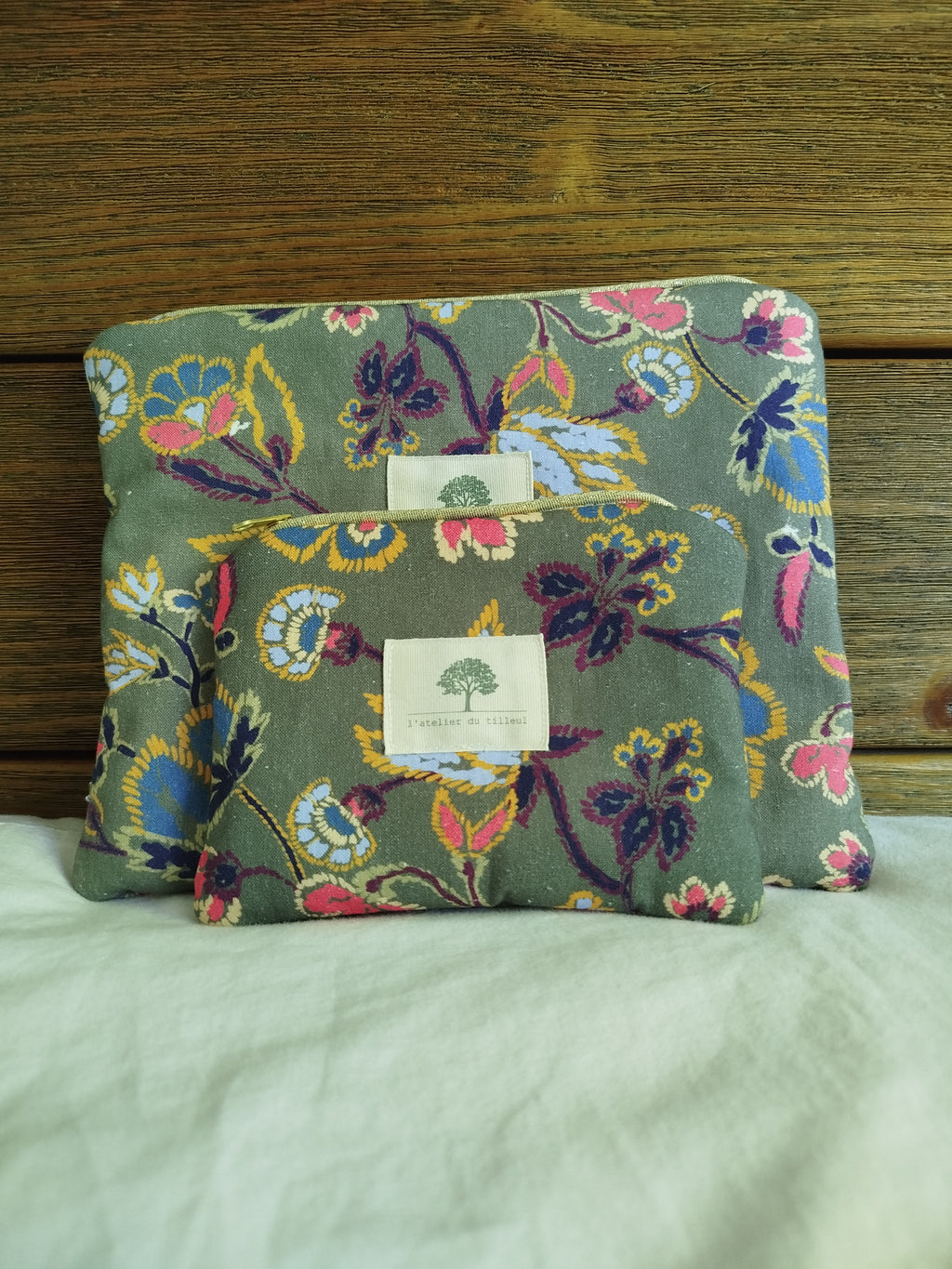 Pochette zipée - Fleurie