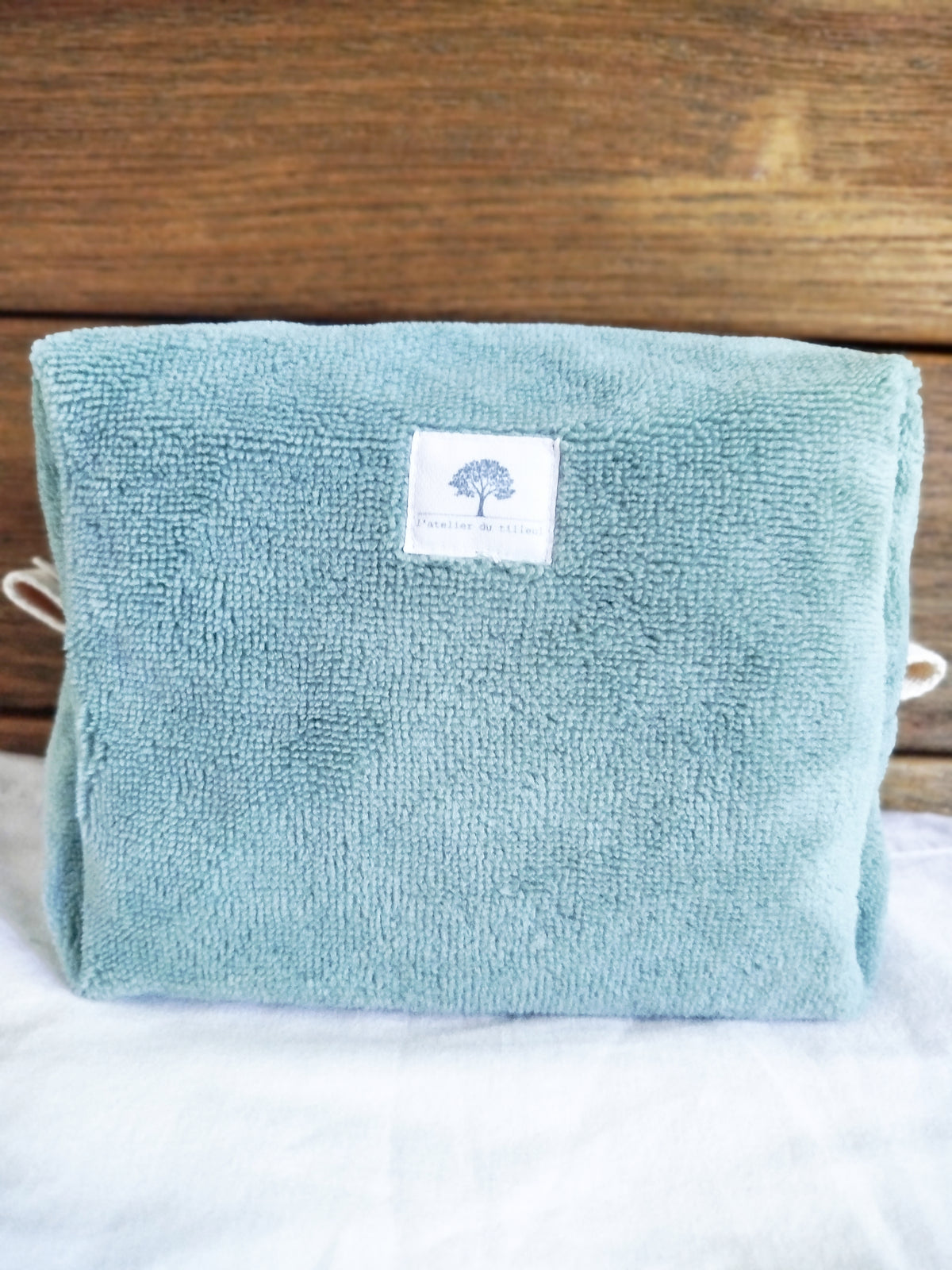 Trousse de Toilette Artisanale - Bambou vert sauge