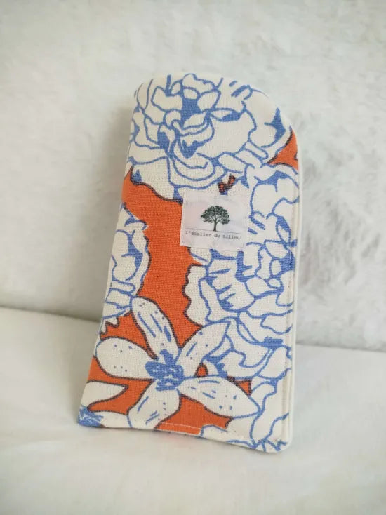 Etui à lunettes - Fleurs bleues