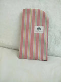 Etui à lunettes - Rayures rose
