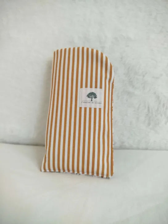 Etui à lunettes - Rayures camel