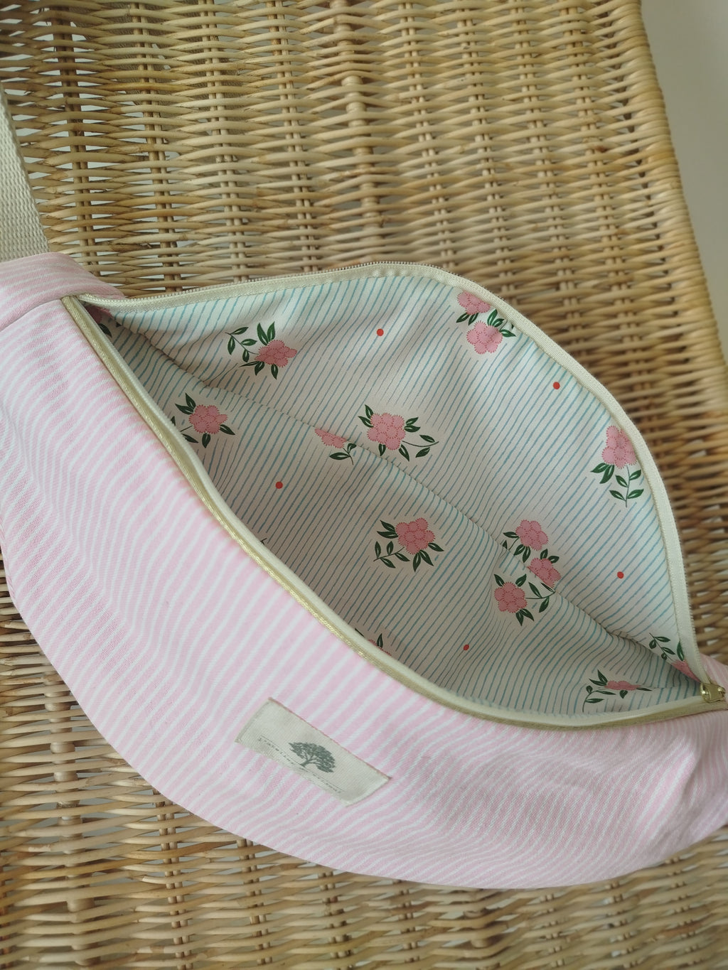 Sac banane - Rayures rose